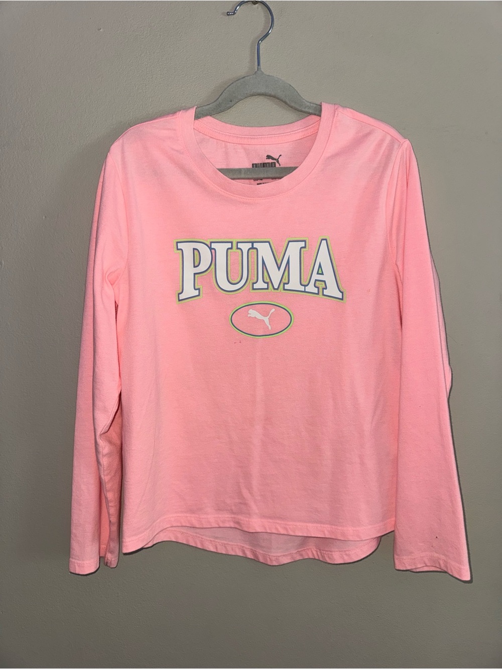 Puma Pink Long-Sleeve Logo Tee